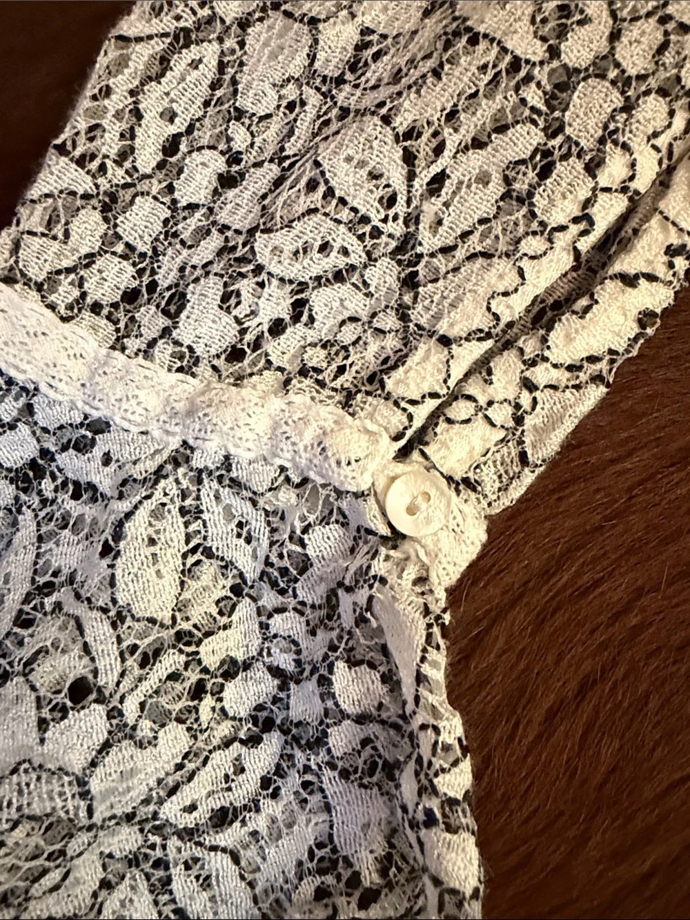 Free People White Lace & Gauze Long Sleeve Mini Dress